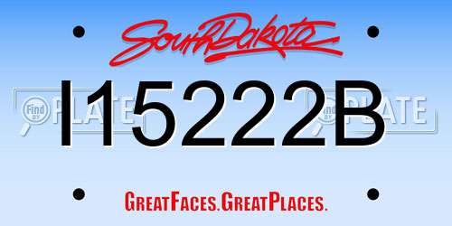 I15222B South Dakota License Plate