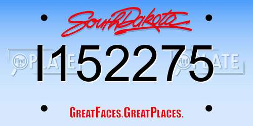 I152275 South Dakota License Plate