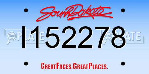 I152278 South Dakota License Plate