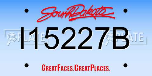I15227B South Dakota License Plate