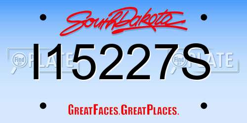 I15227S South Dakota License Plate