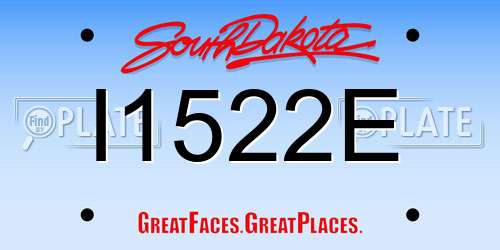 I1522E South Dakota License Plate