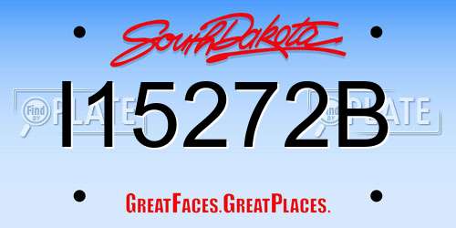 I15272B South Dakota License Plate