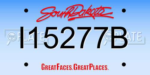 I15277B South Dakota License Plate