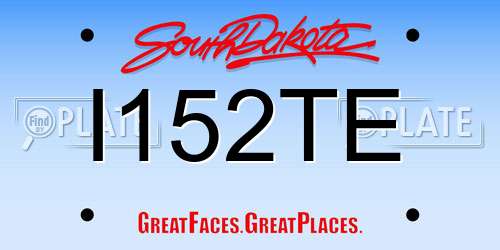 I152TE South Dakota License Plate