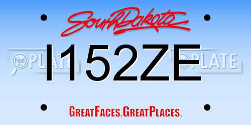I152ZE South Dakota License Plate