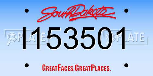 I153501 South Dakota License Plate