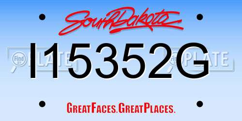 I15352G South Dakota License Plate