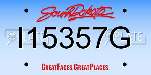 I15357G South Dakota License Plate