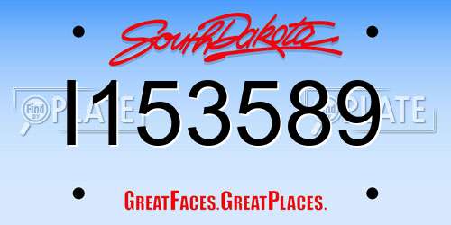 I153589 South Dakota License Plate