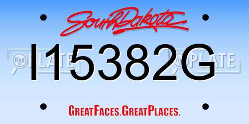 I15382G South Dakota License Plate
