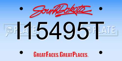 I15495T South Dakota License Plate