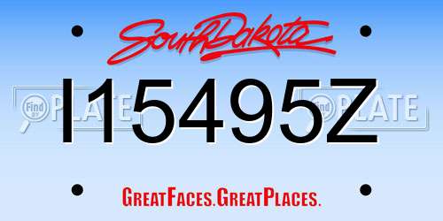 I15495Z South Dakota License Plate