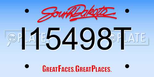 I15498T South Dakota License Plate