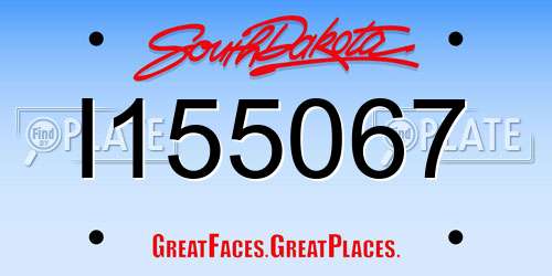 I155067 South Dakota License Plate