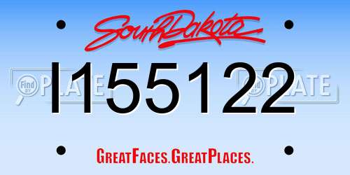I155122 South Dakota License Plate