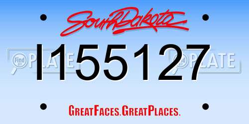 I155127 South Dakota License Plate