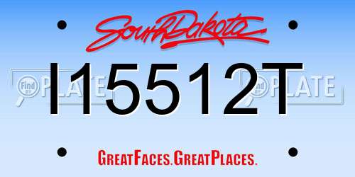 I15512T South Dakota License Plate