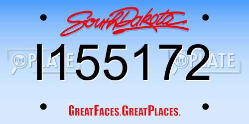 I155172 South Dakota License Plate