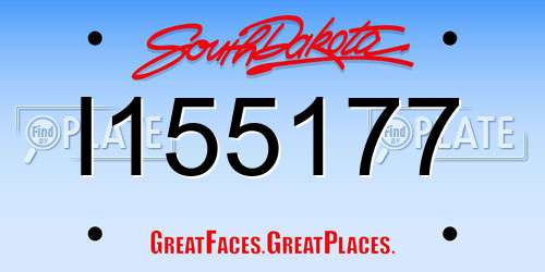 I155177 South Dakota License Plate