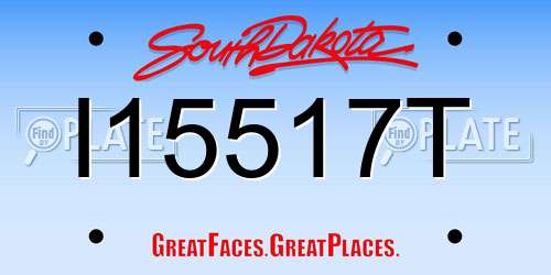 I15517T South Dakota License Plate