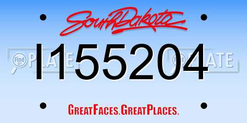 I155204 South Dakota License Plate