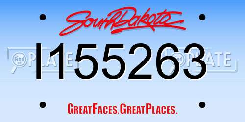 I155263 South Dakota License Plate