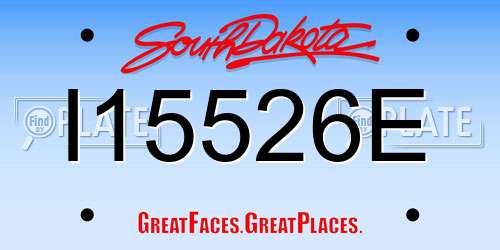 I15526E South Dakota License Plate
