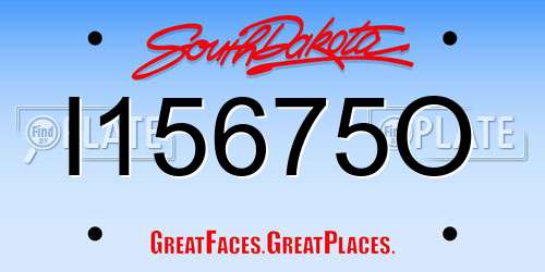 I15675O South Dakota License Plate