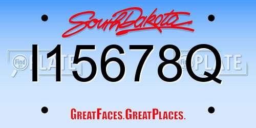 I15678Q South Dakota License Plate