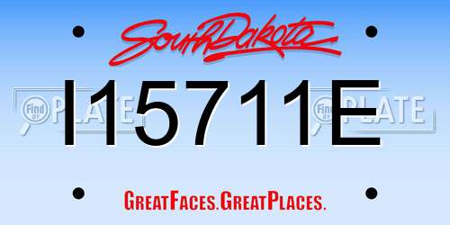 I15711E South Dakota License Plate