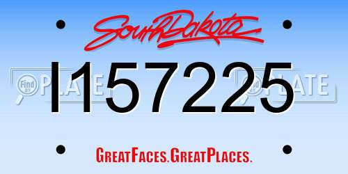 I157225 South Dakota License Plate