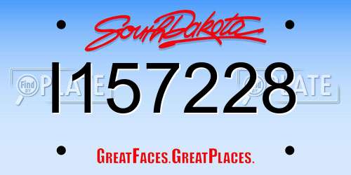I157228 South Dakota License Plate