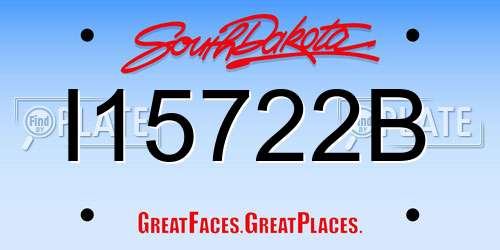 I15722B South Dakota License Plate