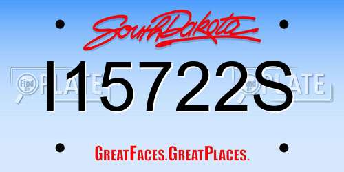 I15722S South Dakota License Plate