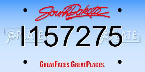 I157275 South Dakota License Plate