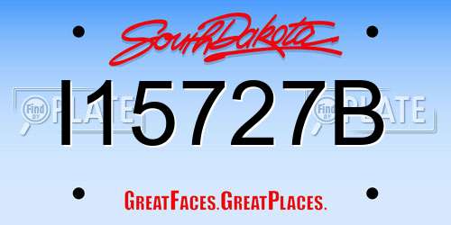 I15727B South Dakota License Plate