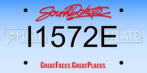 I1572E South Dakota License Plate