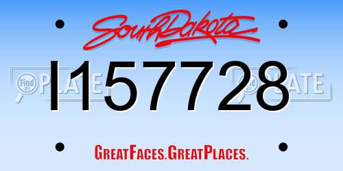 I157728 South Dakota License Plate