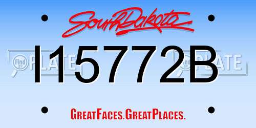 I15772B South Dakota License Plate