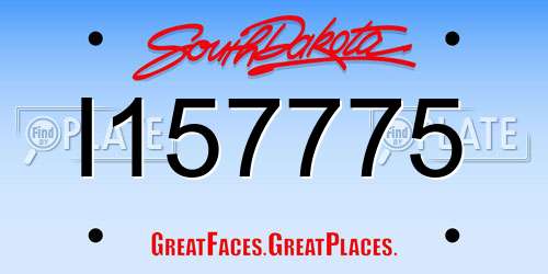 I157775 South Dakota License Plate