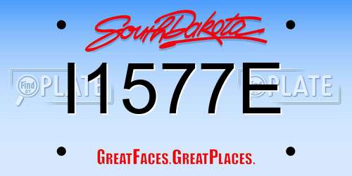 I1577E South Dakota License Plate