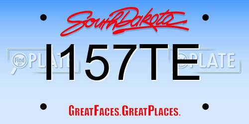 I157TE South Dakota License Plate
