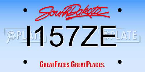 I157ZE South Dakota License Plate