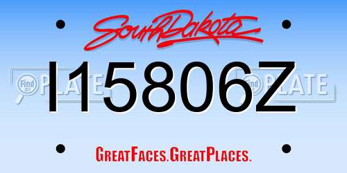 I15806Z South Dakota License Plate