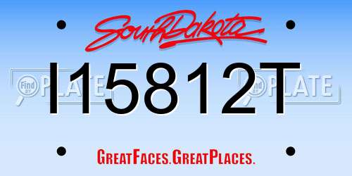 I15812T South Dakota License Plate