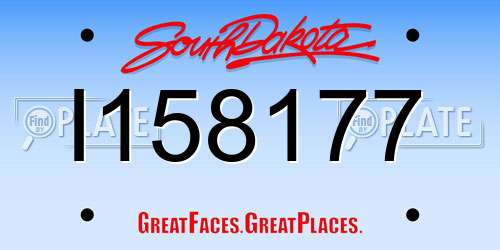 I158177 South Dakota License Plate