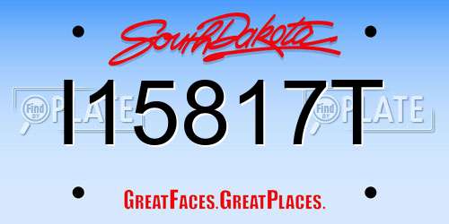 I15817T South Dakota License Plate
