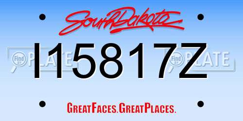 I15817Z South Dakota License Plate