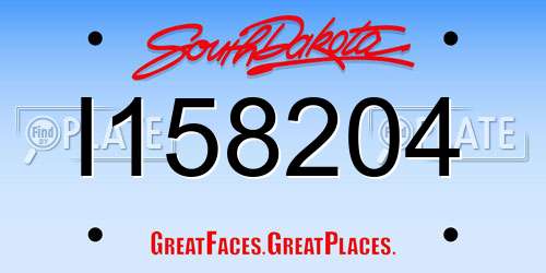 I158204 South Dakota License Plate
